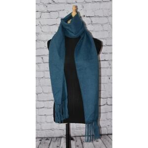 CAPCHATEX Peruvian Long Fringe Soft 100% Baby Alpaca Scarf NEW 70" x 9" Teal